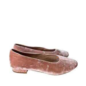 NEW! Madewell 8 The Leia Ballet Flats Blush Velvet Round Toe Slip On Shoes Pink